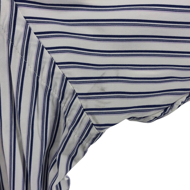 Ralph Lauren Classic Fit Multi Stripe Short Sleeve Button Down Striped Shirt Men's XL cotton white type Vintage Second Hand