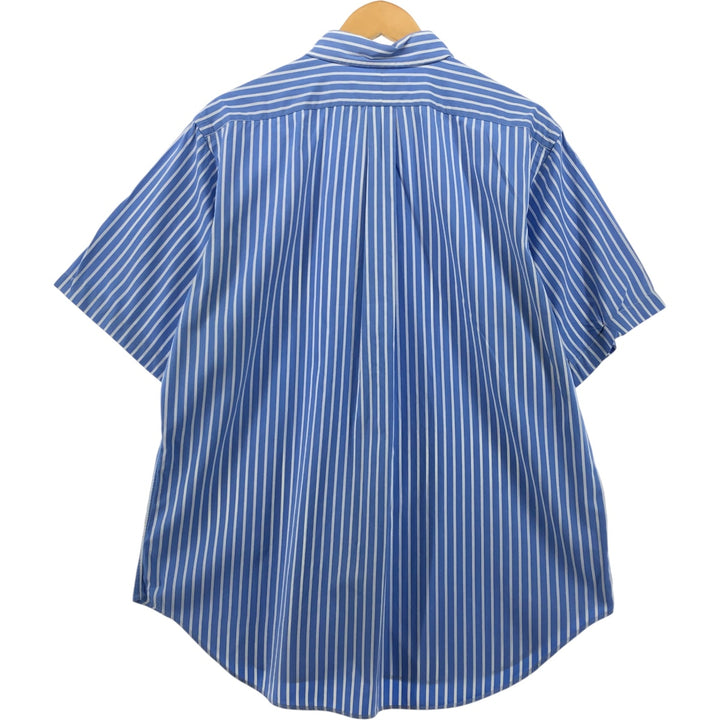 Ralph Lauren Classic Fit Short Sleeve Button Down Striped Shirt Men's XL cotton Blue type light blue Vintage Second Hand