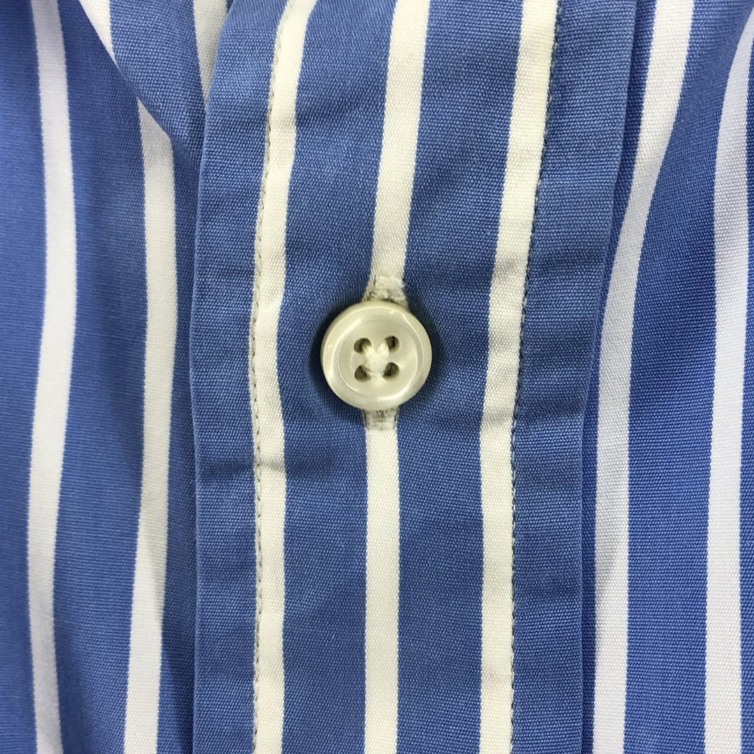 Ralph Lauren Classic Fit Short Sleeve Button Down Striped Shirt Men's XL cotton Blue type light blue Vintage Second Hand