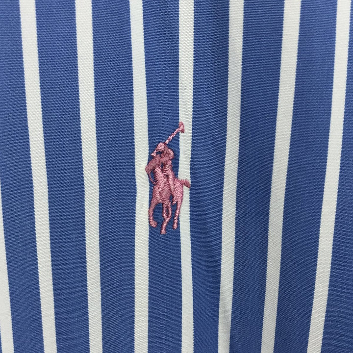 Ralph Lauren Classic Fit Short Sleeve Button Down Striped Shirt Men's XL cotton Blue type light blue Vintage Second Hand