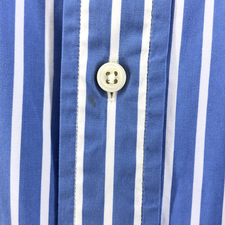 Ralph Lauren Classic Fit Short Sleeve Button Down Striped Shirt Men's XL cotton Blue type light blue Vintage Second Hand