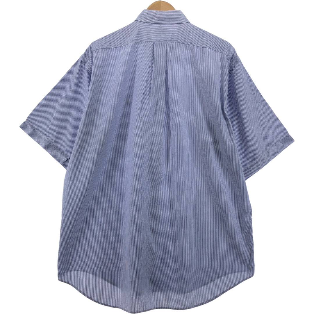 Ralph Lauren BLAKE short sleeve button down striped shirt, men's size L cotton white type Vintage Second Hand
