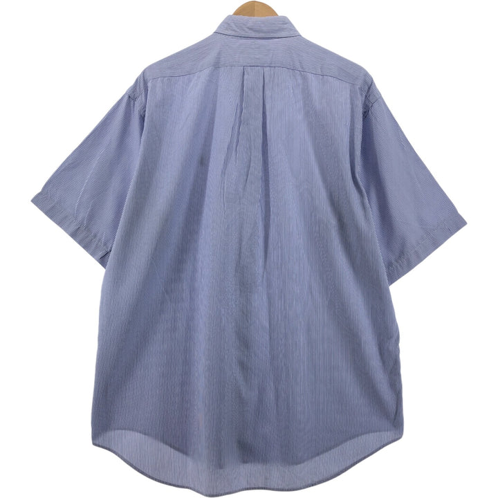 Ralph Lauren BLAKE short sleeve button down striped shirt, men's size L cotton white type Vintage Second Hand