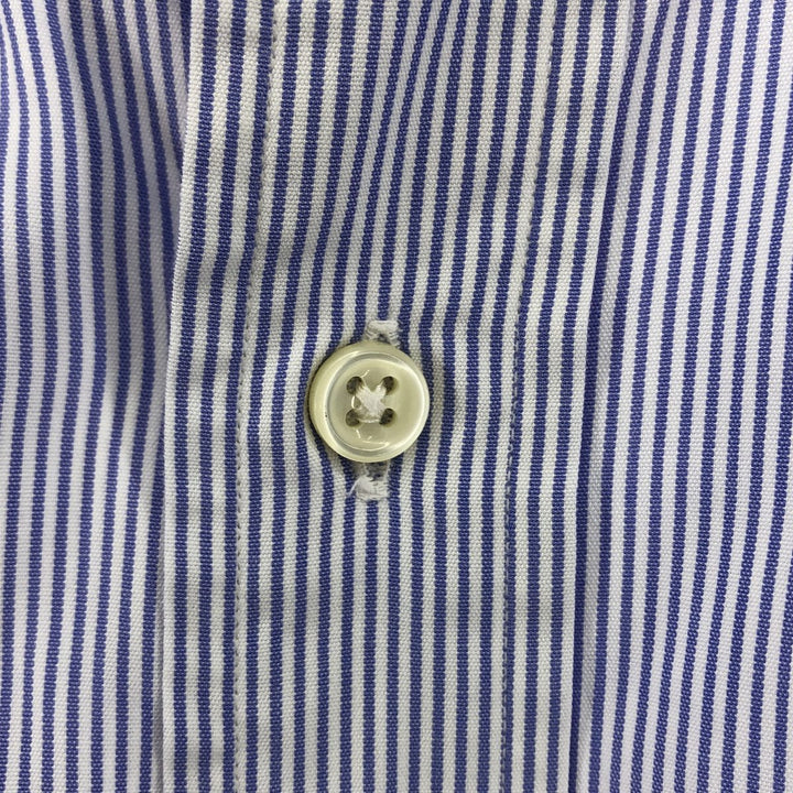 Ralph Lauren BLAKE short sleeve button down striped shirt, men's size L cotton white type Vintage Second Hand