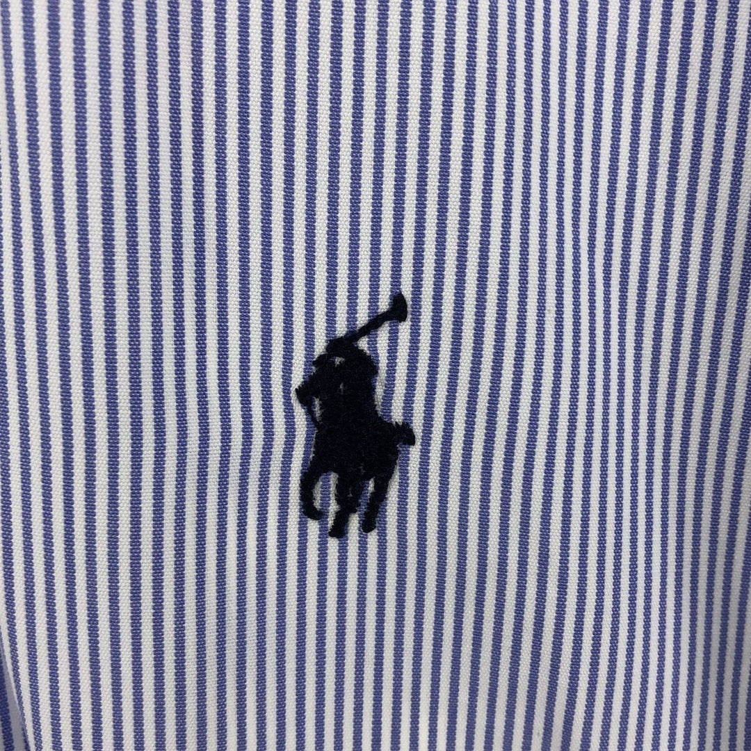 Ralph Lauren BLAKE short sleeve button down striped shirt, men's size L cotton white type Vintage Second Hand