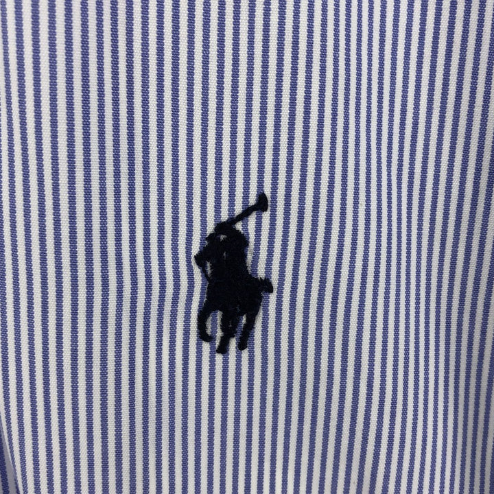 Ralph Lauren BLAKE short sleeve button down striped shirt, men's size L cotton white type Vintage Second Hand
