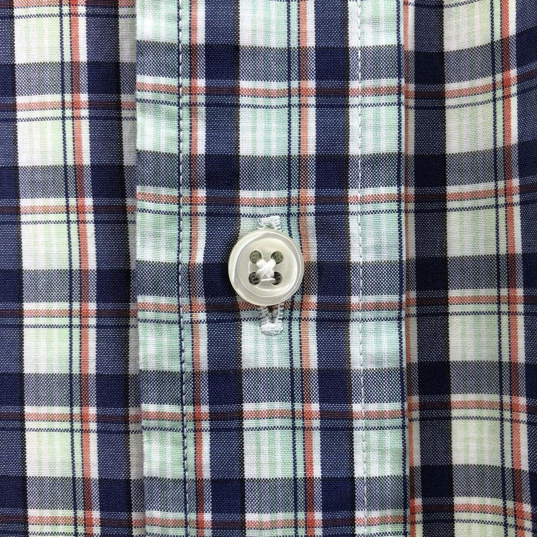 Ralph Lauren CUSTOM FIT short sleeve button down check shirt men's size L cotton blue type Vintage Second Hand