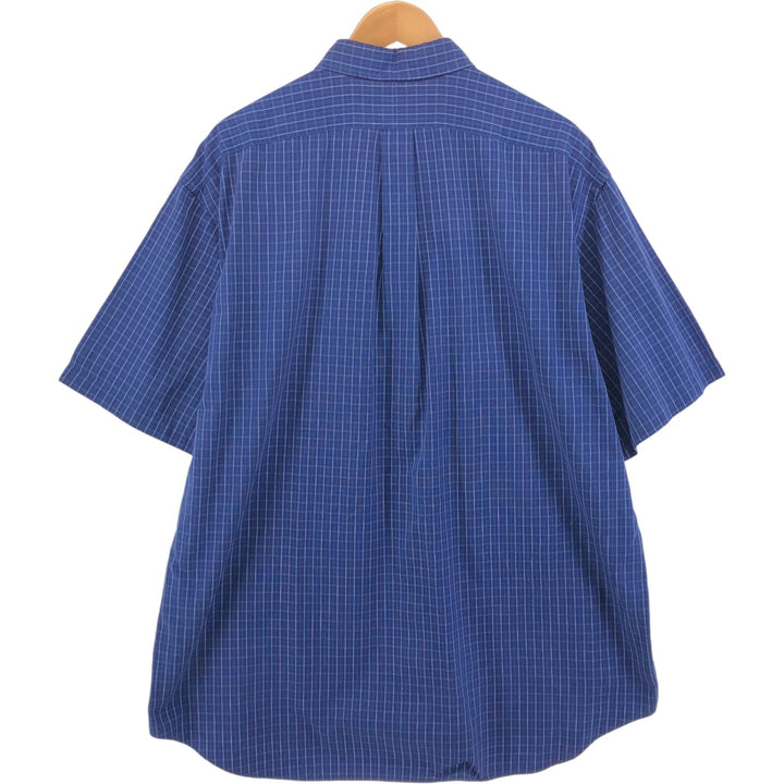 Ralph Lauren BLAKE short sleeve button down check shirt men's XL size cotton navy blue type Vintage Second Hand
