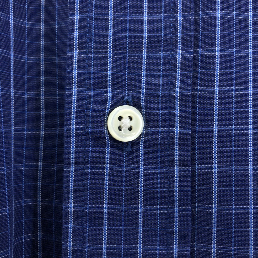 Ralph Lauren BLAKE short sleeve button down check shirt men's XL size cotton navy blue type Vintage Second Hand