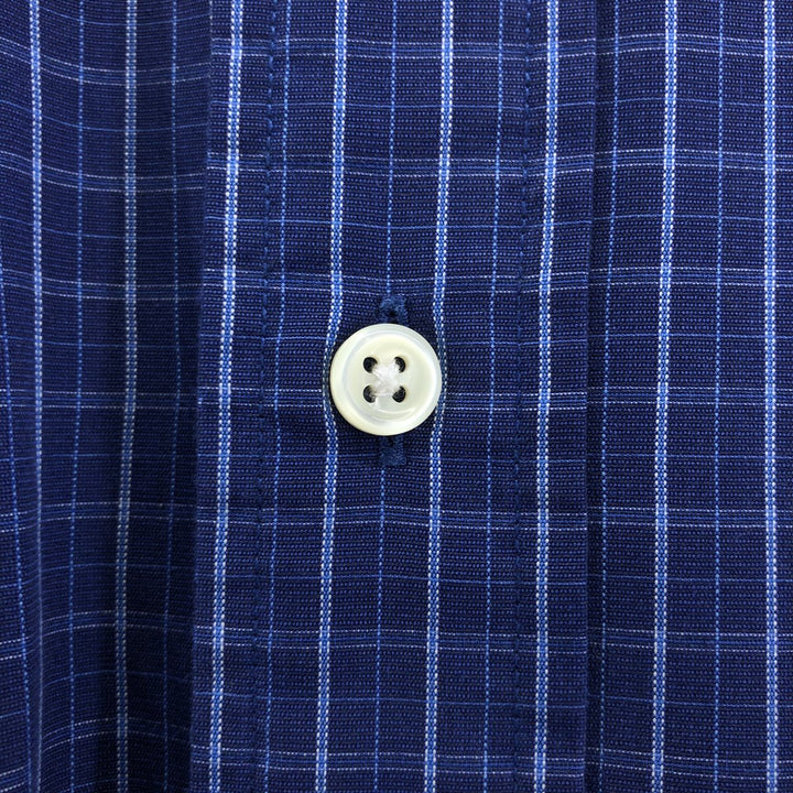Ralph Lauren BLAKE short sleeve button down check shirt men's XL size cotton navy blue type Vintage Second Hand