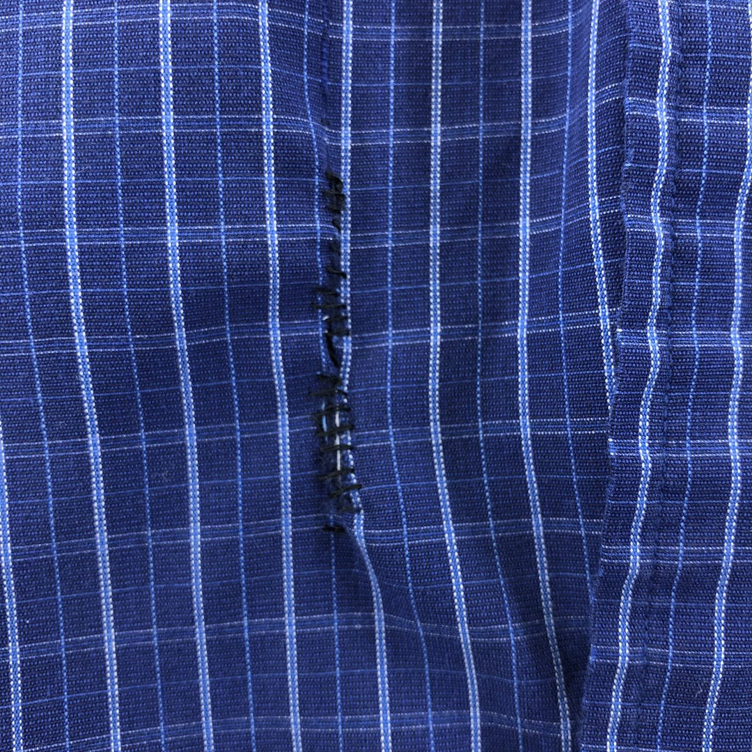 Ralph Lauren BLAKE short sleeve button down check shirt men's XL size cotton navy blue type Vintage Second Hand