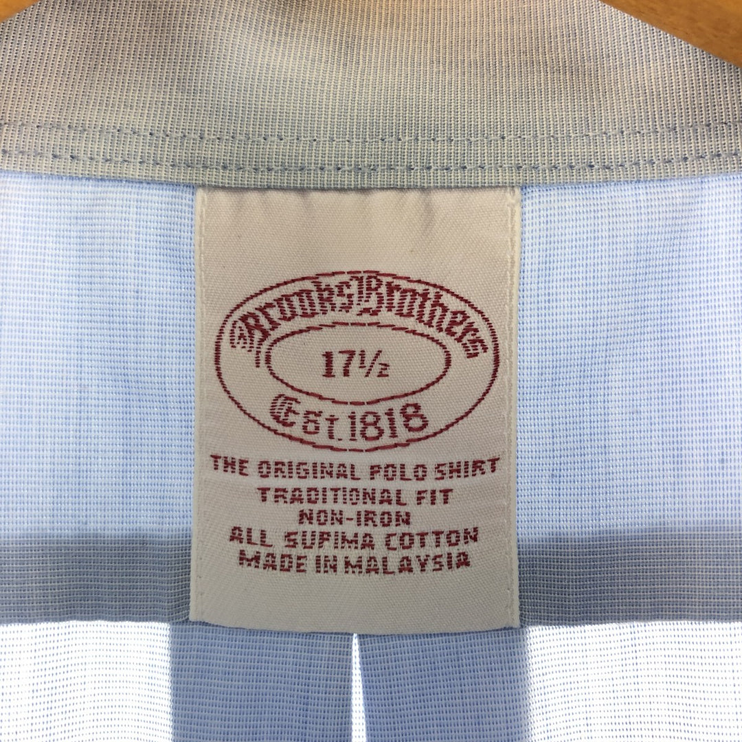 Brooks Brothers Est.1818 short sleeve button-down shirt, men's size XL cotton blue type Vintage Second Hand
