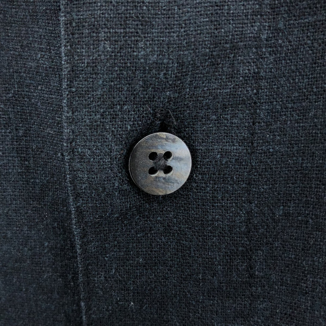 MARC EDWARDS Open collar short sleeve rayon x linen shirt box shirt men's size L linen black type Vintage Second Hand