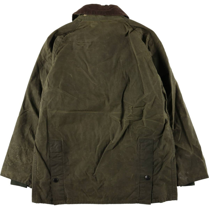 80s-90'S Barbour BEDALE 3 Warrant Waxed Cotton Oiled Jacket, Made in England, Size 35.8" cotton Khaki type Vintage Second Hand