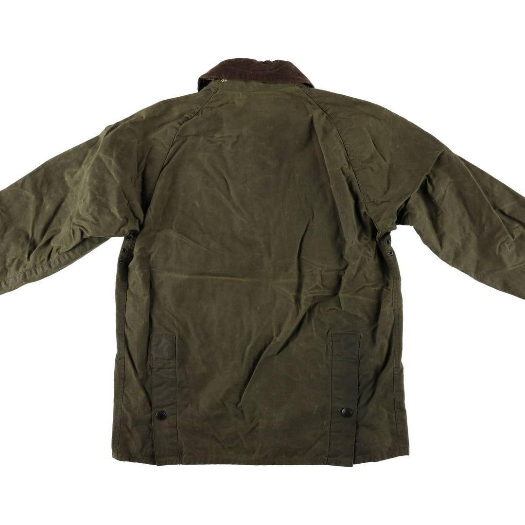 80s-90'S Barbour BEDALE 3 Warrant Waxed Cotton Oiled Jacket, Made in England, Size 35.8" cotton Khaki type Vintage Second Hand