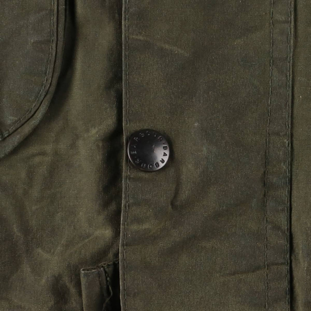 80s-90'S Barbour BEDALE 3 Warrant Waxed Cotton Oiled Jacket, Made in England, Size 35.8" cotton Khaki type Vintage Second Hand