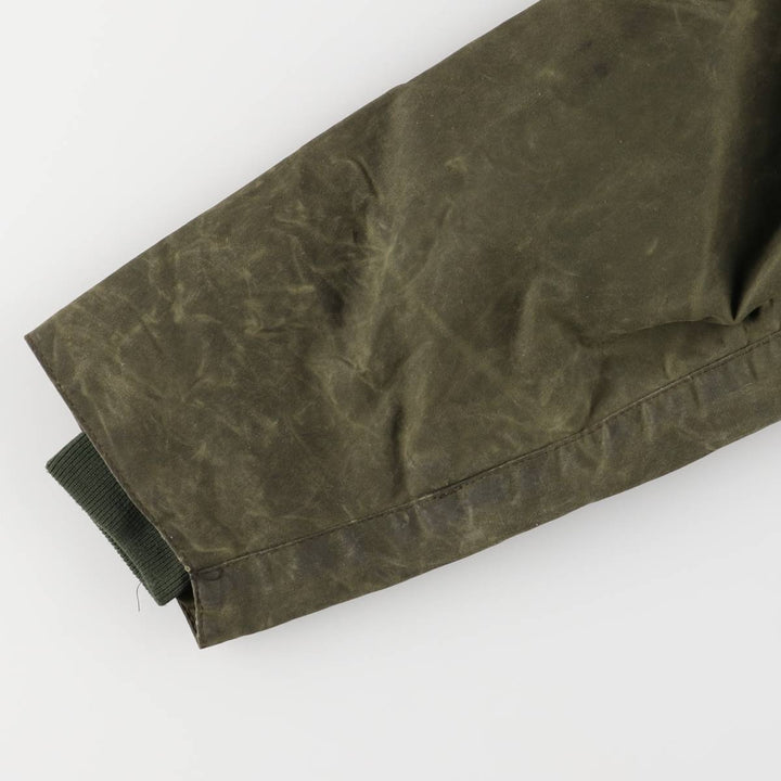 80s-90'S Barbour BEDALE 3 Warrant Waxed Cotton Oiled Jacket, Made in England, Size 35.8" cotton Khaki type Vintage Second Hand