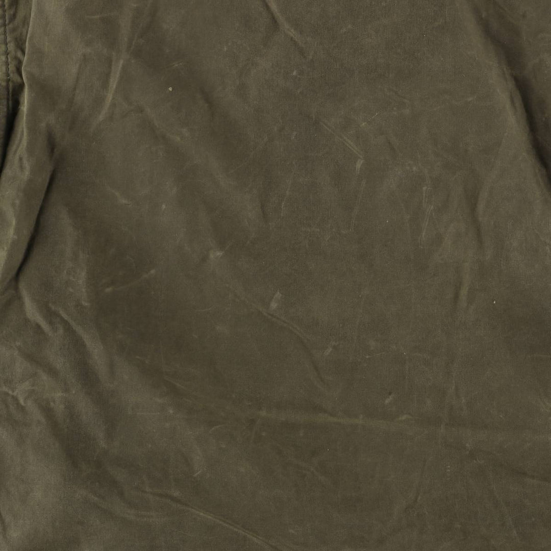 80s-90'S Barbour BORDER Old 3 Warrant Waxed Cotton Oiled Jacket Made in England C42 Men's L size cotton Khaki type Vintage Second Hand