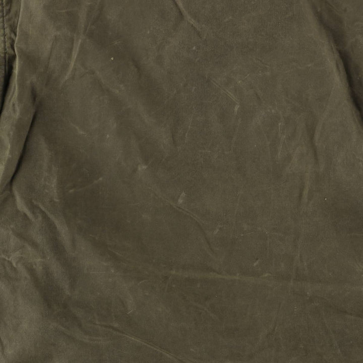 80s-90'S Barbour BORDER Old 3 Warrant Waxed Cotton Oiled Jacket Made in England C42 Men's L size cotton Khaki type Vintage Second Hand
