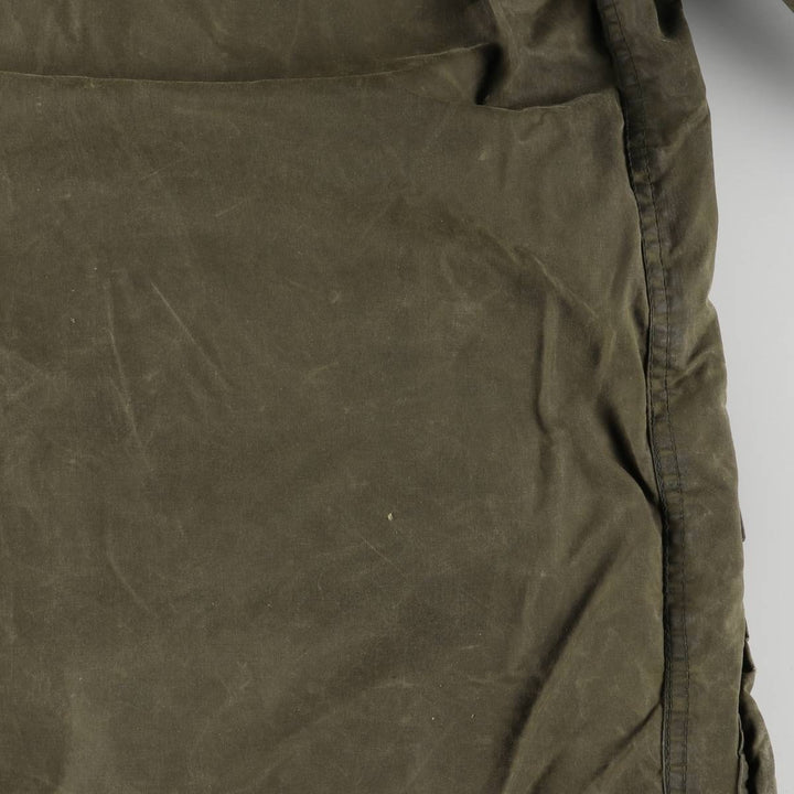 80s-90'S Barbour BORDER Old 3 Warrant Waxed Cotton Oiled Jacket Made in England C42 Men's L size cotton Khaki type Vintage Second Hand