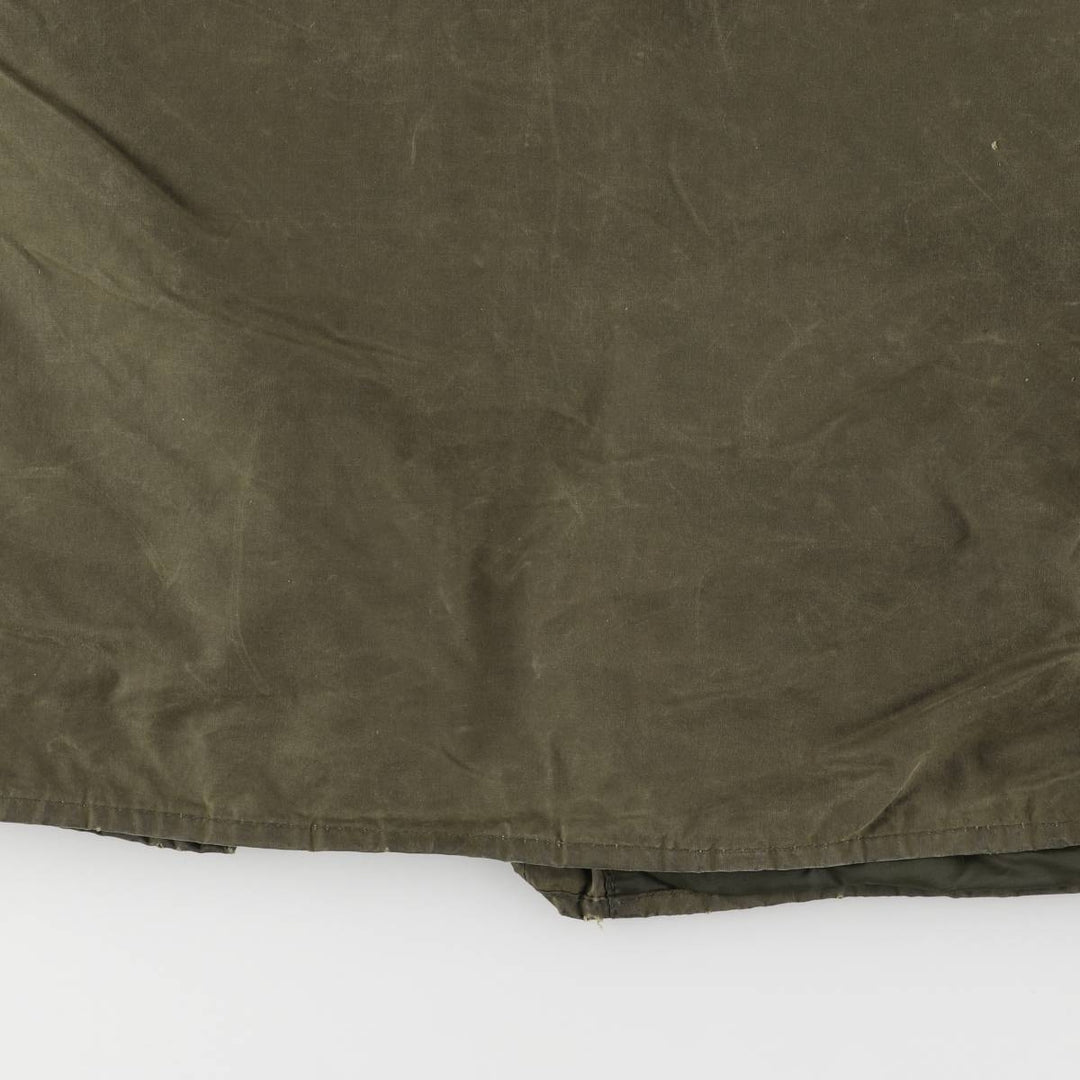 80s-90'S Barbour BORDER Old 3 Warrant Waxed Cotton Oiled Jacket Made in England C42 Men's L size cotton Khaki type Vintage Second Hand