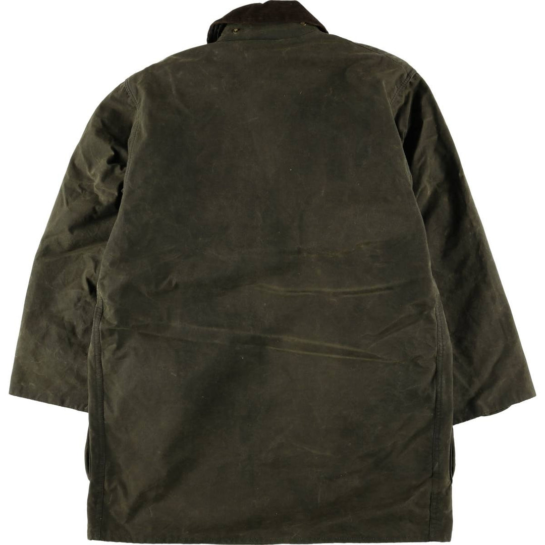 80s-90'S Barbour Northumbria 3 Warrant Waxed Cotton Oiled Jacket, Made in England, Size 40.2" cotton Khaki type Vintage Second Hand