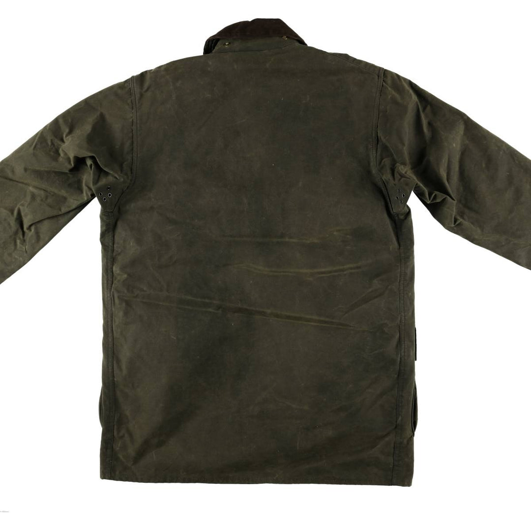 80s-90'S Barbour Northumbria 3 Warrant Waxed Cotton Oiled Jacket, Made in England, Size 40.2" cotton Khaki type Vintage Second Hand