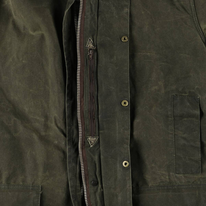 80s-90'S Barbour Northumbria 3 Warrant Waxed Cotton Oiled Jacket, Made in England, Size 40.2" cotton Khaki type Vintage Second Hand