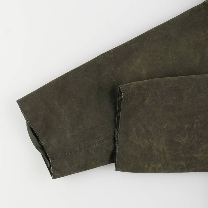 80s-90'S Barbour Northumbria 3 Warrant Waxed Cotton Oiled Jacket, Made in England, Size 40.2" cotton Khaki type Vintage Second Hand