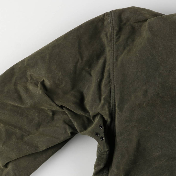 80s-90'S Barbour Northumbria 3 Warrant Waxed Cotton Oiled Jacket, Made in England, Size 40.2" cotton Khaki type Vintage Second Hand