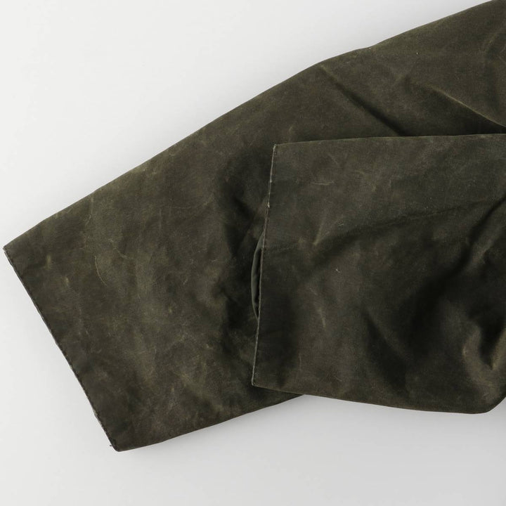 80s-90'S Barbour Northumbria 3 Warrant Waxed Cotton Oiled Jacket, Made in England, Size 40.2" cotton Khaki type Vintage Second Hand