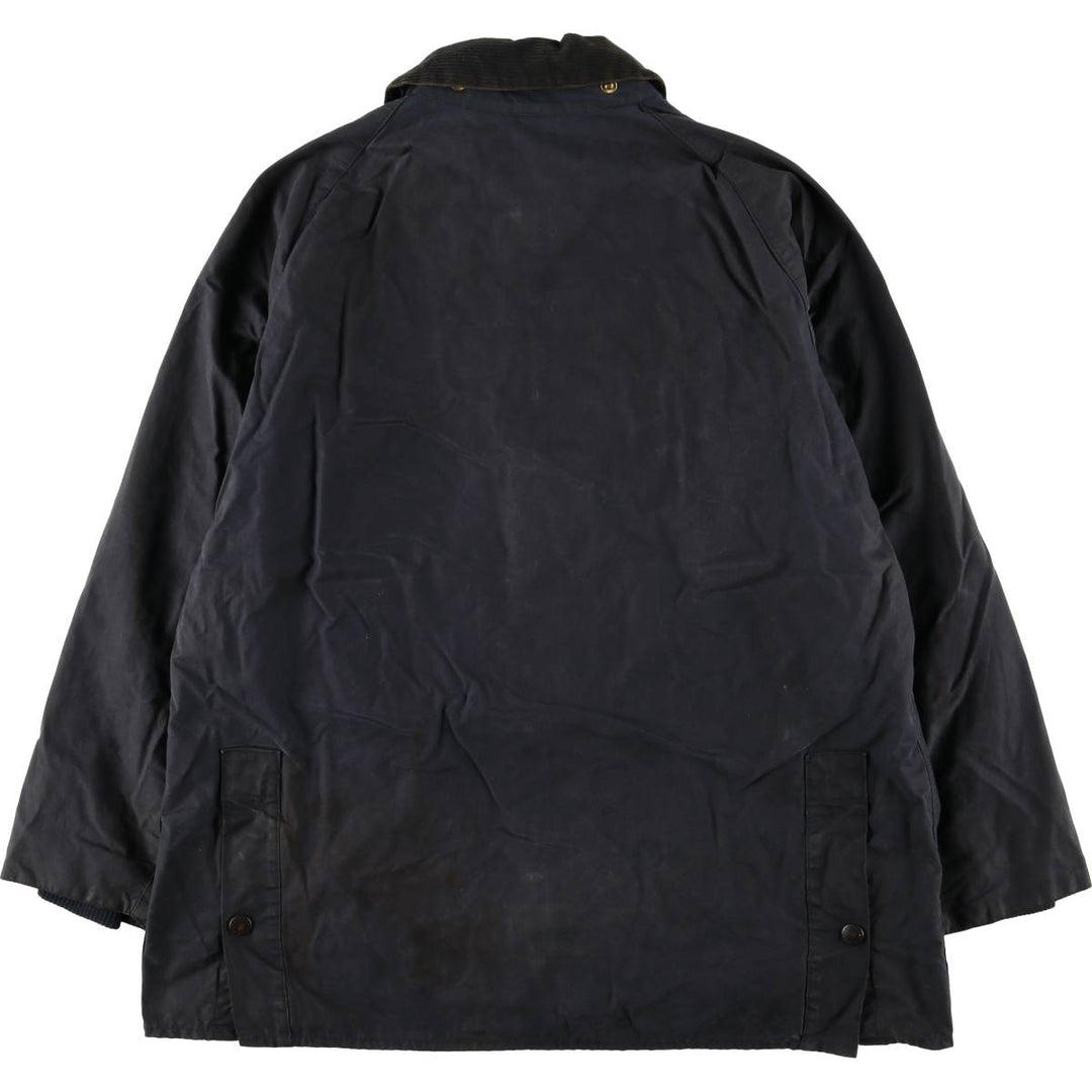 80s-90'S Barbour BEDALE 3 Warrant Waxed Cotton Oiled Jacket, Made in England, C42, Men's Size L cotton navy blue type Vintage Second Hand