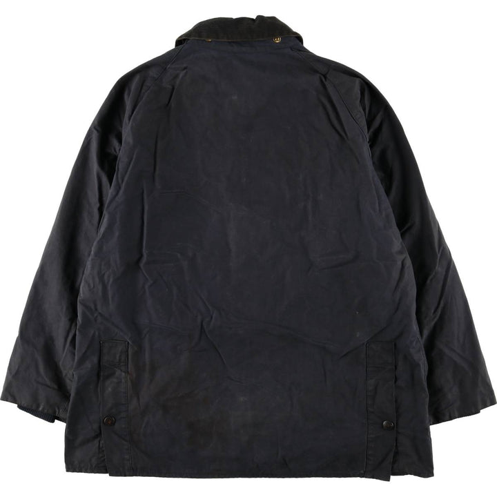 80s-90'S Barbour BEDALE 3 Warrant Waxed Cotton Oiled Jacket, Made in England, C42, Men's Size L cotton navy blue type Vintage Second Hand