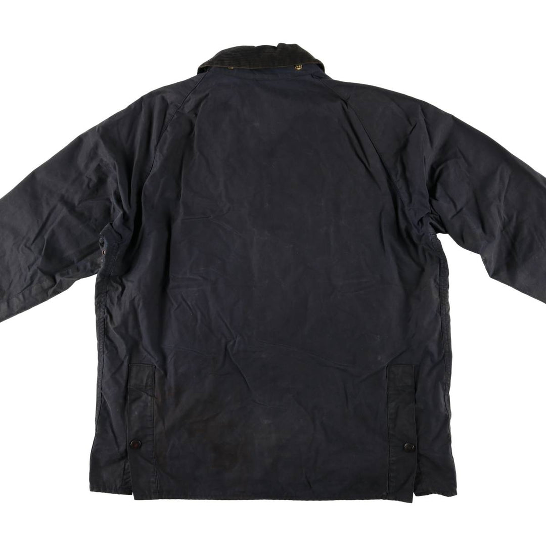 80s-90'S Barbour BEDALE 3 Warrant Waxed Cotton Oiled Jacket, Made in England, C42, Men's Size L cotton navy blue type Vintage Second Hand