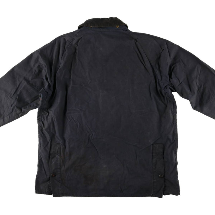 80s-90'S Barbour BEDALE 3 Warrant Waxed Cotton Oiled Jacket, Made in England, C42, Men's Size L cotton navy blue type Vintage Second Hand
