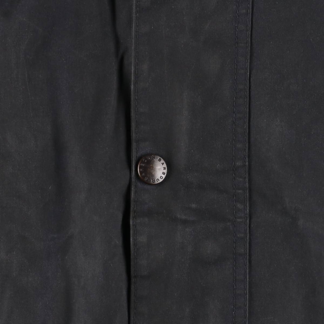 80s-90'S Barbour BEDALE 3 Warrant Waxed Cotton Oiled Jacket, Made in England, C42, Men's Size L cotton navy blue type Vintage Second Hand