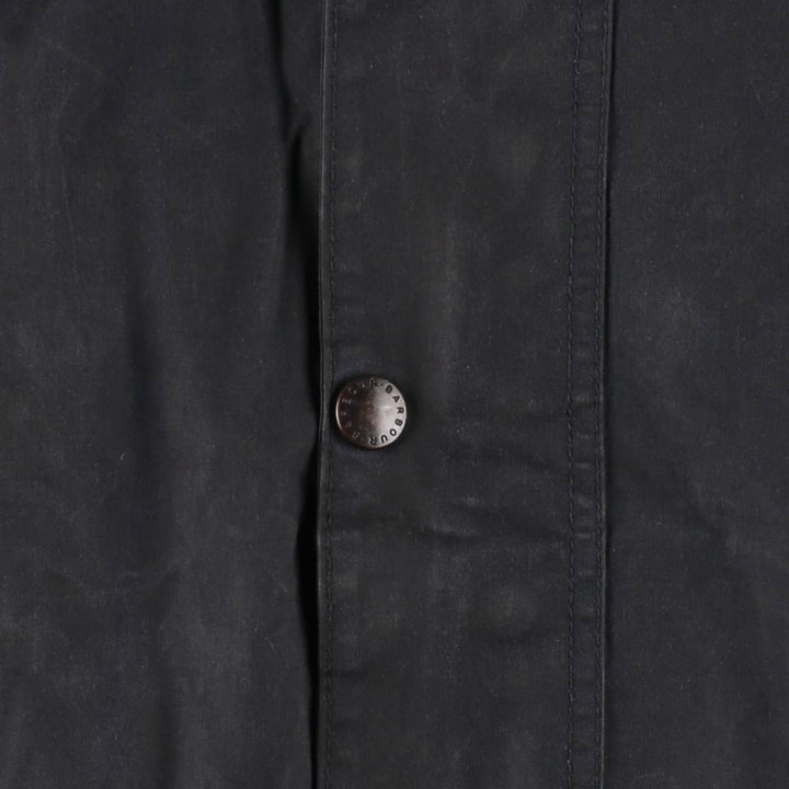 80s-90'S Barbour BEDALE 3 Warrant Waxed Cotton Oiled Jacket, Made in England, C42, Men's Size L cotton navy blue type Vintage Second Hand