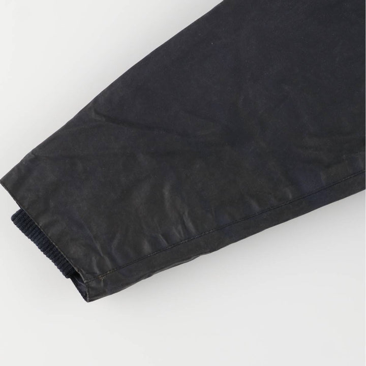 80s-90'S Barbour BEDALE 3 Warrant Waxed Cotton Oiled Jacket, Made in England, C42, Men's Size L cotton navy blue type Vintage Second Hand