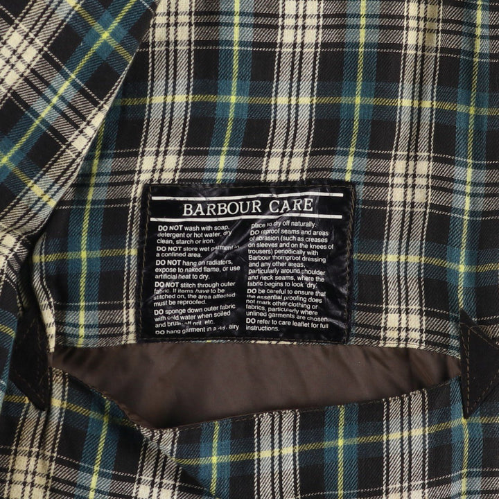 1980'S Barbour Solway Zipper 2-Warrant Waxed Cotton Oiled Jacket, Made in England, Men's Size Medium unclear Khaki type brown Vintage Second Hand