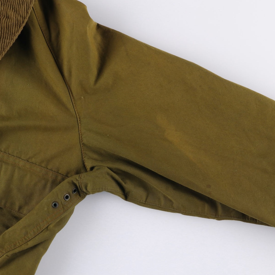 1980'S Barbour Solway Zipper 2-Warrant Waxed Cotton Oiled Jacket, Made in England, Men's Size Medium unclear Khaki type brown Vintage Second Hand