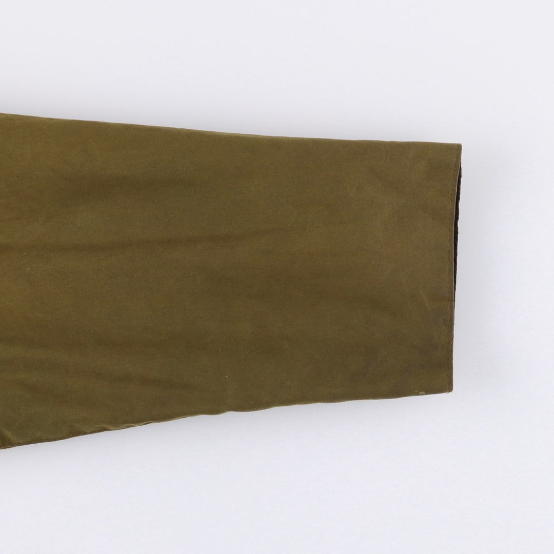 1980'S Barbour Solway Zipper 2-Warrant Waxed Cotton Oiled Jacket, Made in England, Men's Size Medium unclear Khaki type brown Vintage Second Hand