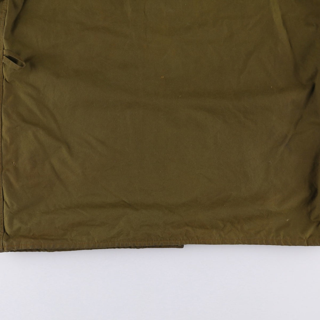 1980'S Barbour Solway Zipper 2-Warrant Waxed Cotton Oiled Jacket, Made in England, Men's Size Medium unclear Khaki type brown Vintage Second Hand