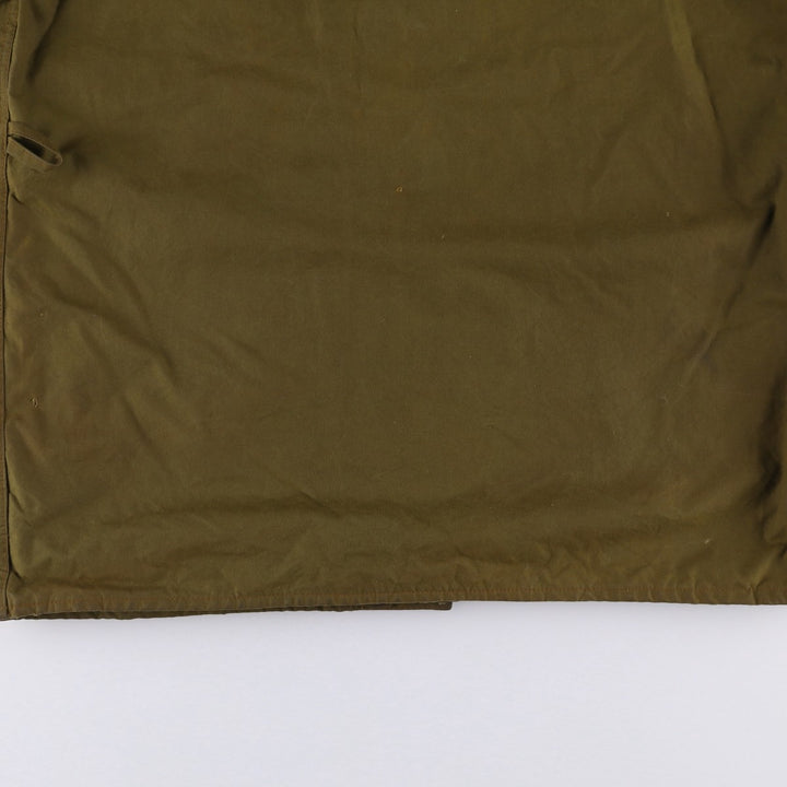 1980'S Barbour Solway Zipper 2-Warrant Waxed Cotton Oiled Jacket, Made in England, Men's Size Medium unclear Khaki type brown Vintage Second Hand