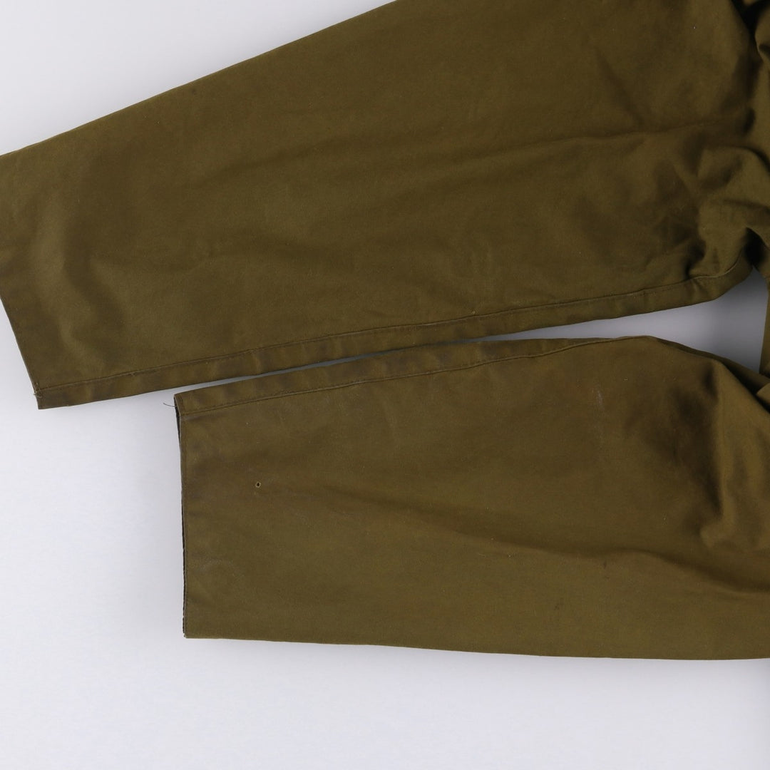 1980'S Barbour Solway Zipper 2-Warrant Waxed Cotton Oiled Jacket, Made in England, Men's Size Medium unclear Khaki type brown Vintage Second Hand