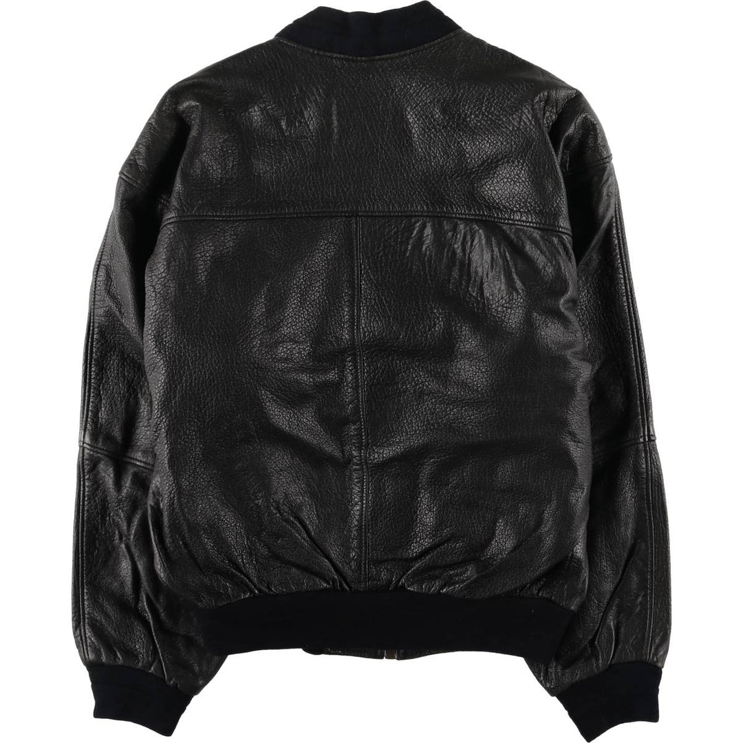 MONTES Leather Blouson, Men's Size L genuine leather black type Vintage Second Hand