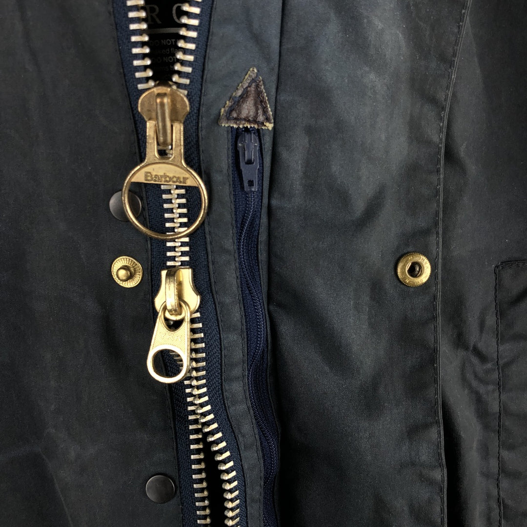 80s-90'S Barbour BEAUFORT 3 Warrant Oiled Hunting Jacket, Made in England, C36, Men's Size Small cotton navy blue type Vintage Second Hand