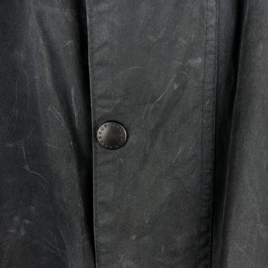 80s-90'S Barbour BEAUFORT 3 Warrant Oiled Hunting Jacket, Made in England, C36, Men's Size Small cotton navy blue type Vintage Second Hand