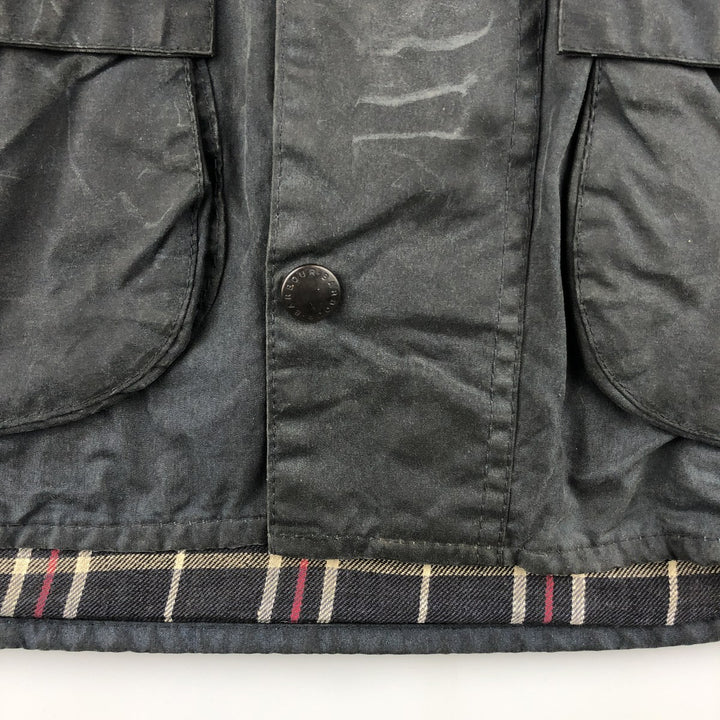 80s-90'S Barbour BEAUFORT 3 Warrant Oiled Hunting Jacket, Made in England, C36, Men's Size Small cotton navy blue type Vintage Second Hand