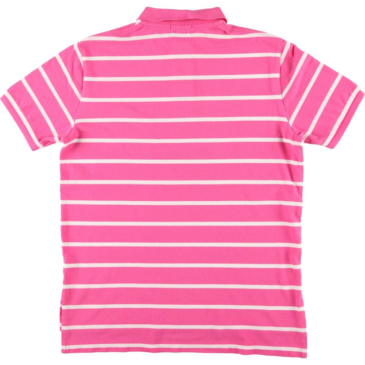 Ralph Lauren POLO RALPH LAUREN CUSTOM FIT short sleeve striped polo shirt for women size L cotton pink type Vintage Second Hand