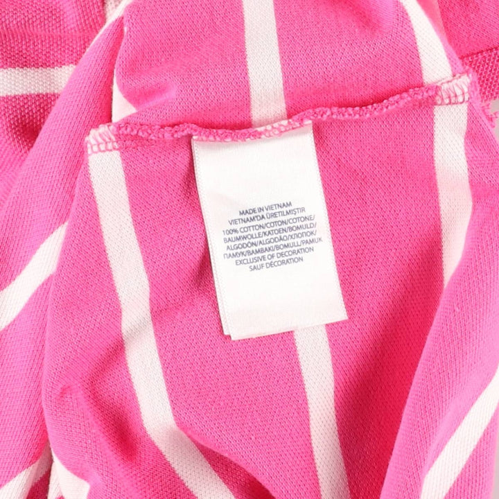 Ralph Lauren POLO RALPH LAUREN CUSTOM FIT short sleeve striped polo shirt for women size L cotton pink type Vintage Second Hand